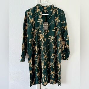 Kahulaleʻa Tunic - Emerald Gold Ti Leaf
